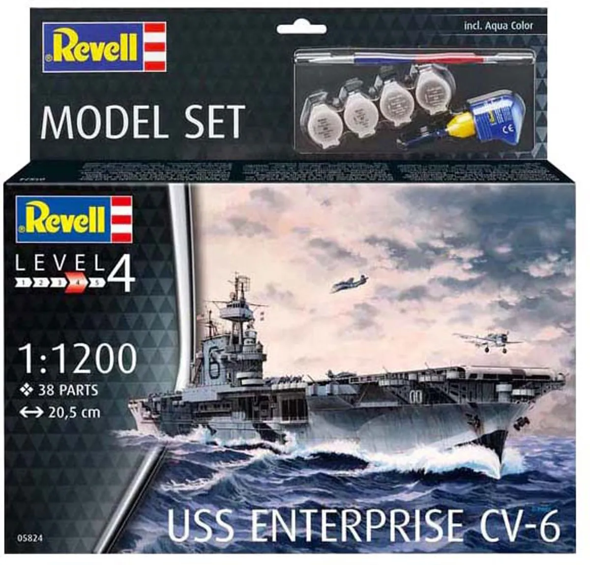 Revell 65824 USS Enterprise CV-6 Modelbouwpakket 1:1200 - 38 Onderdelen