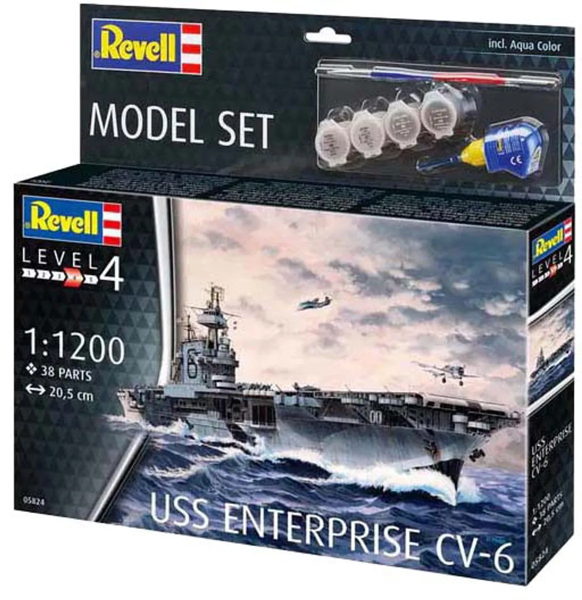 Revell 65824 USS Enterprise CV-6 Modelbouwpakket 1:1200 - 38 Onderdelen