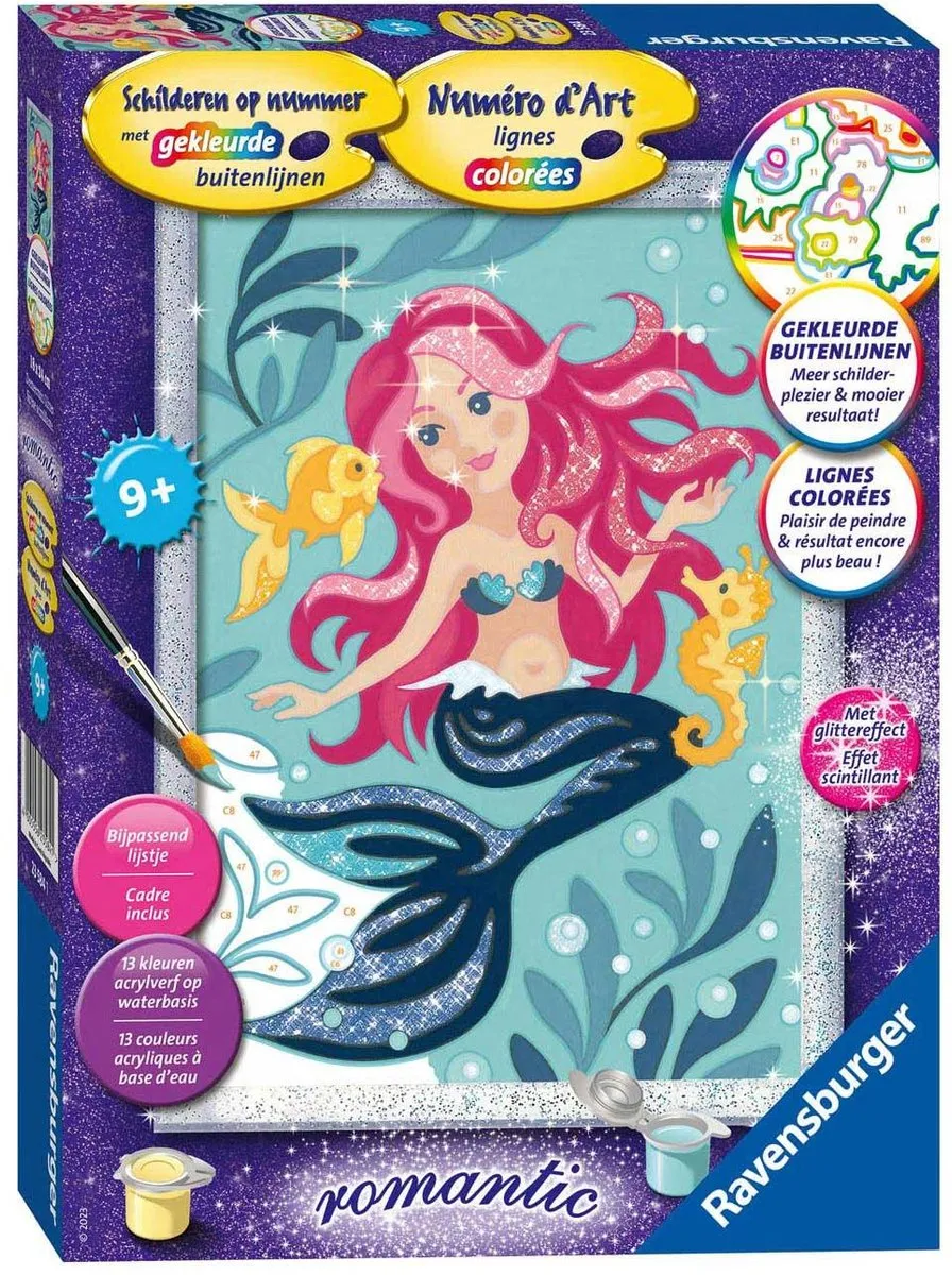 Ravensburger Schilderen op Nummer Zeemeermin Glitter - Multicolor