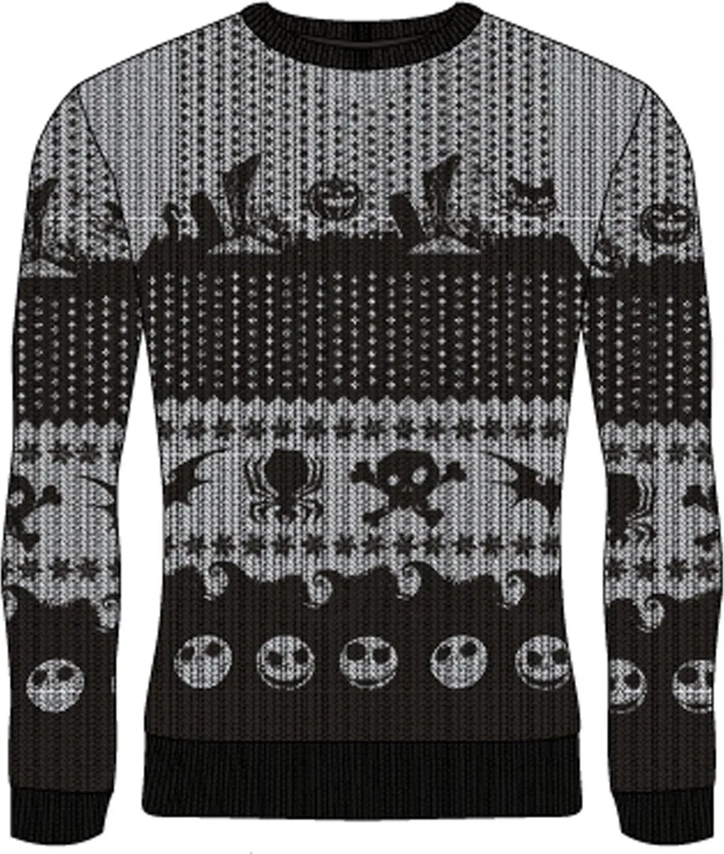 Disney The Nightmare Before Christmas Kersttrui S - Zwart/Wit
