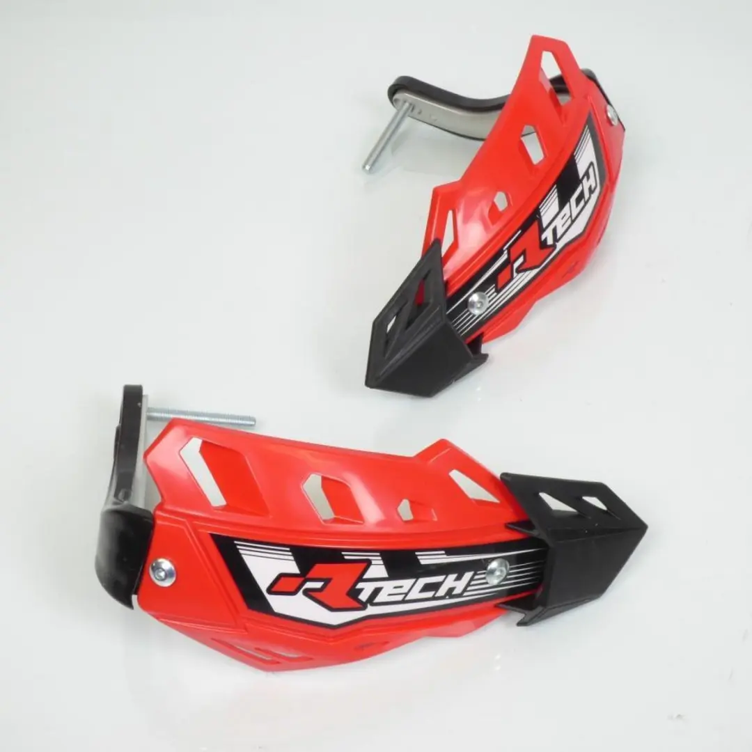 Protège main intégraux Racetech FLX rouge spécial pour Quad fixation embout d