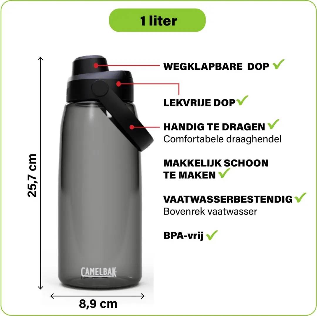 CamelBak Thrive Chug Drinkfles 1L - Antraciet - afbeelding 6 van 6