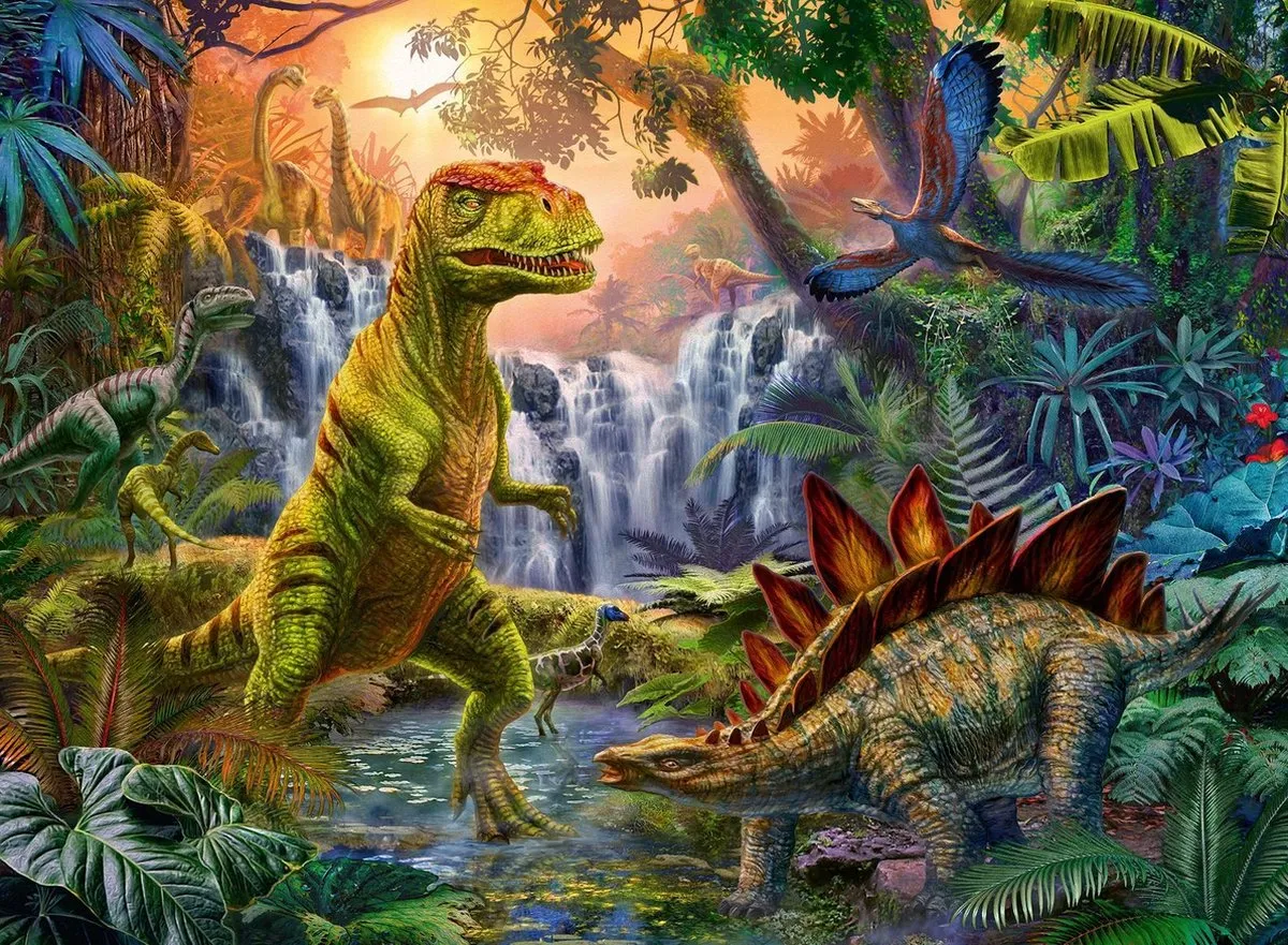 Ravensburger Oase van Dinosauriërs Legpuzzel 100 Stuks - Multicolor