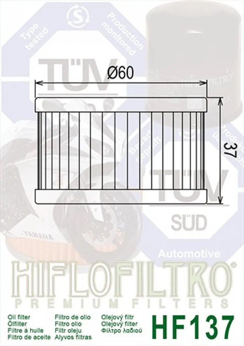 HifloFiltro HF137 Oliefilter - Suzuki DR 650 1991-1995 - Rood - afbeelding 2 van 4