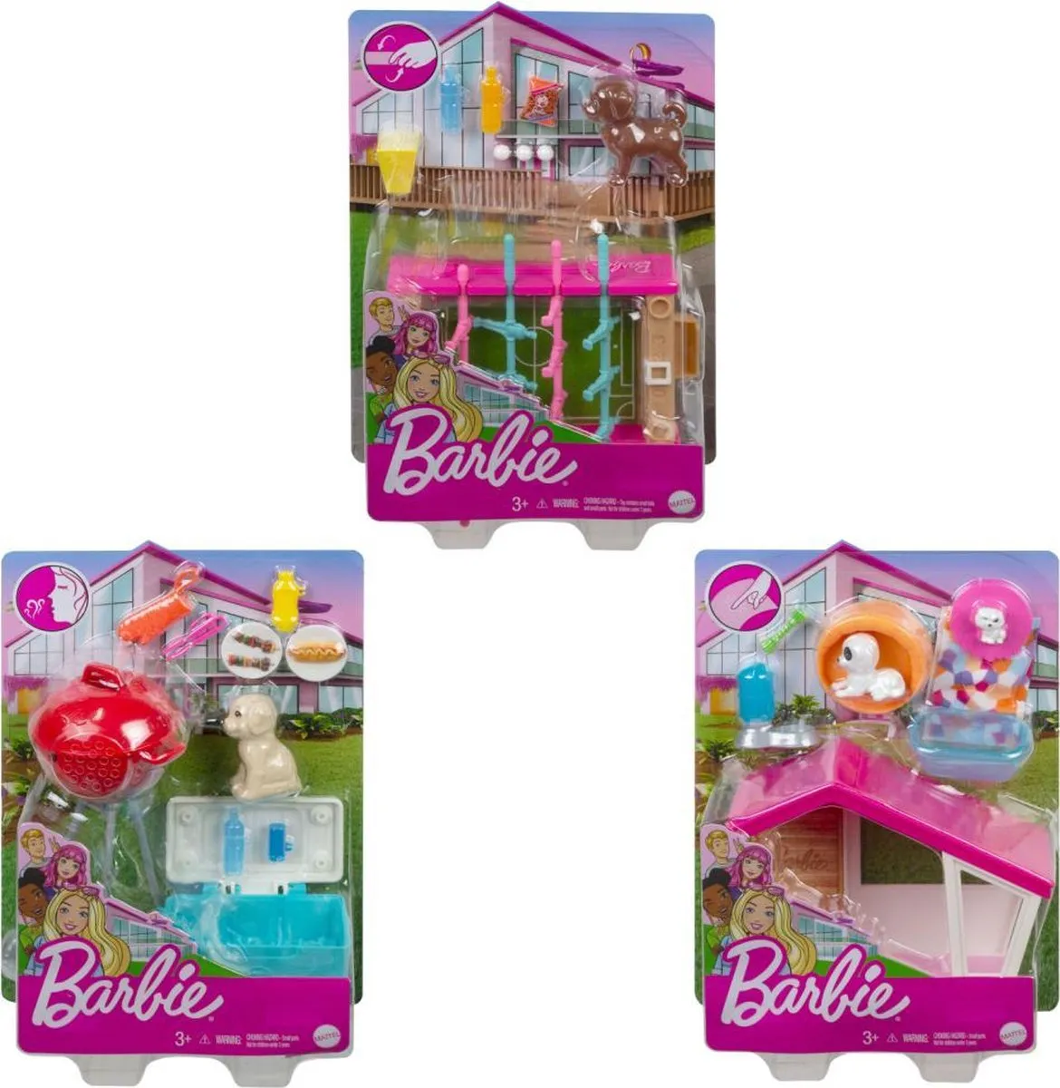 Barbie Mini-Speelset Hondenhok - Modepop - Multicolor