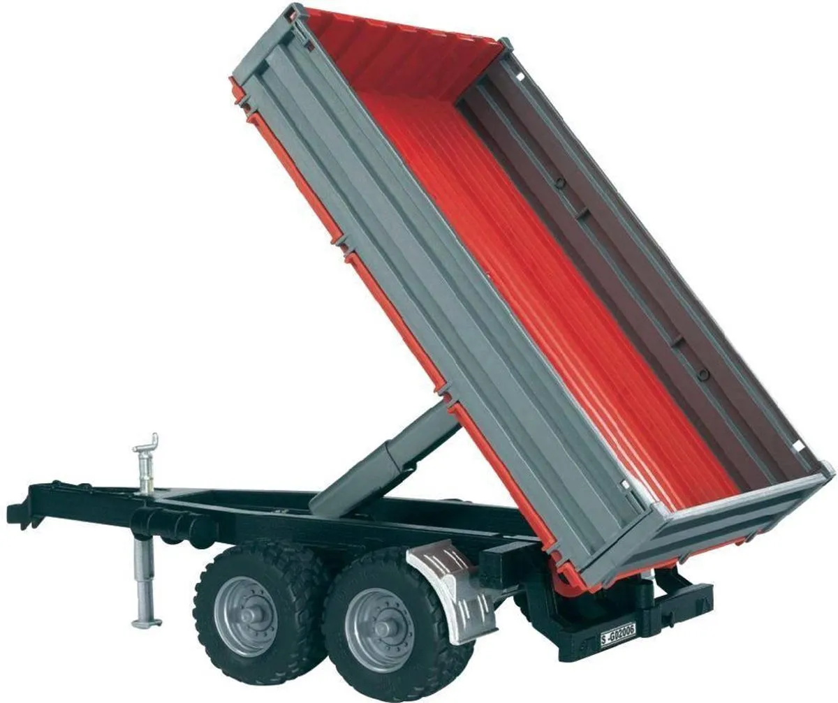 Bruder 2019 Aanhanger met schotten - Grijs/Rood