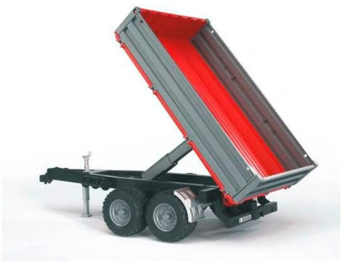Bruder 2019 Aanhanger met schotten - Grijs/Rood