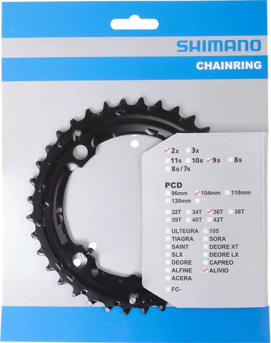 Shimano Alivio FC-M4000/FC-M4050 Kettingblad 36T - Zwart - afbeelding 3 van 3