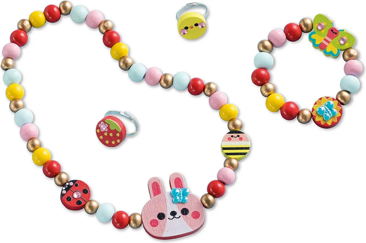 Janod Flower Garden Les Premiers Ateliers Bijoux - 4 Houten Sieraden - afbeelding 6 van 6