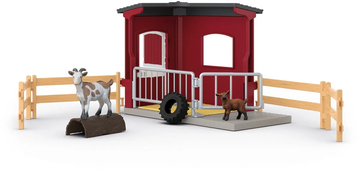 Schleich Farm World Geitenstal 42726 - Rood/Zwart
