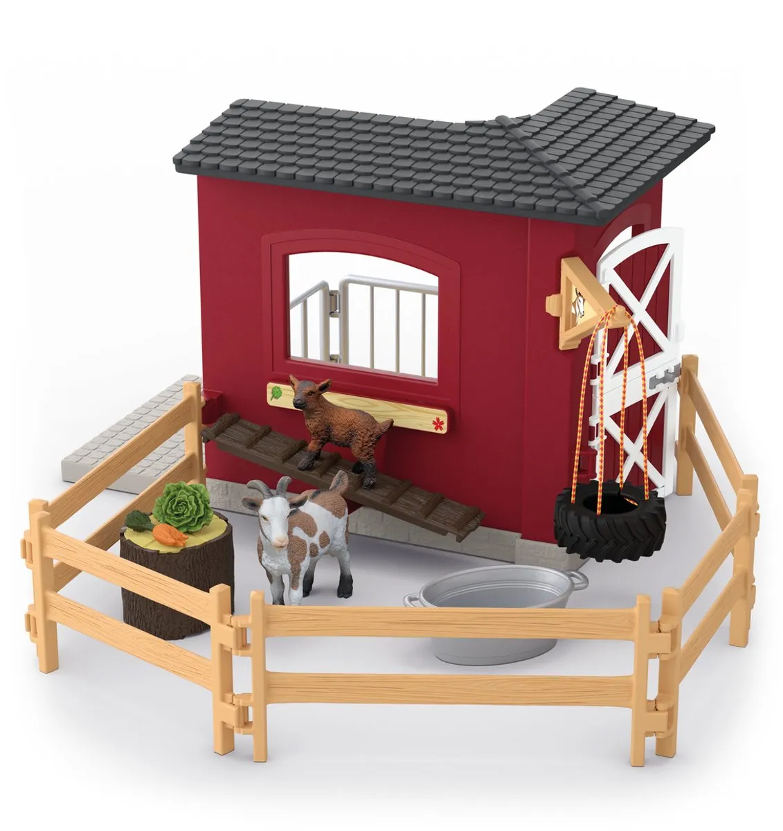 Schleich Farm World Geitenstal 42726 - Rood/Zwart