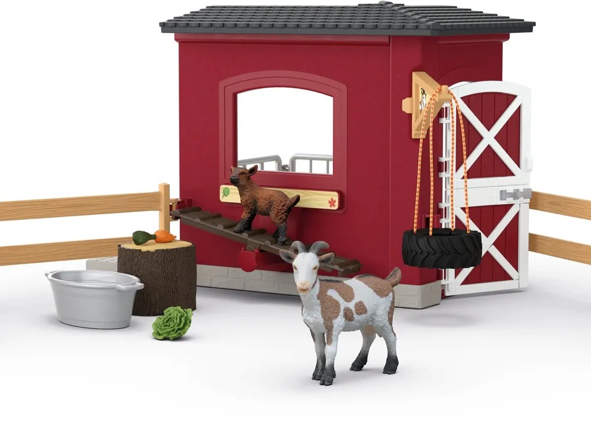 Schleich Farm World Geitenstal 42726 - Rood/Zwart
