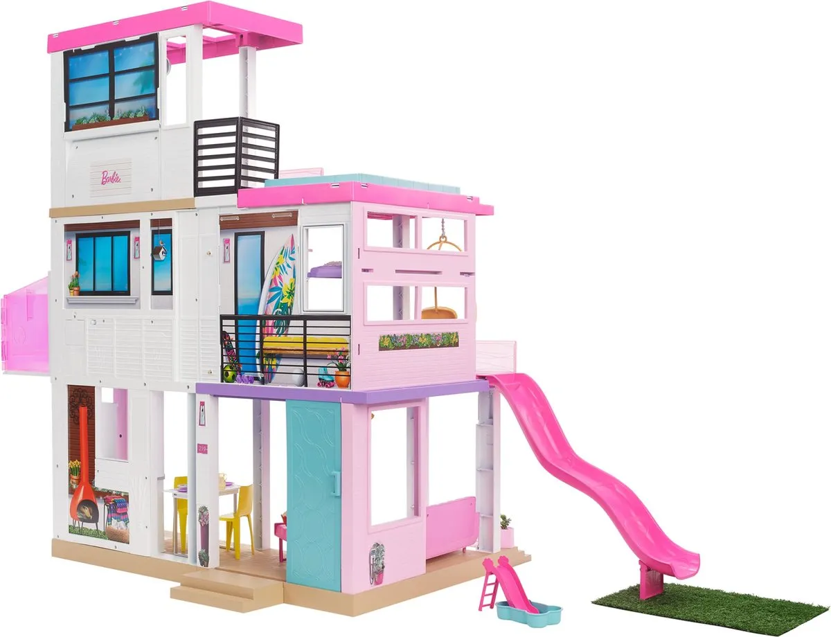 Barbie Droomhuis Poppenhuis 109cm - 3 Verdiepingen - 75 Accessoires