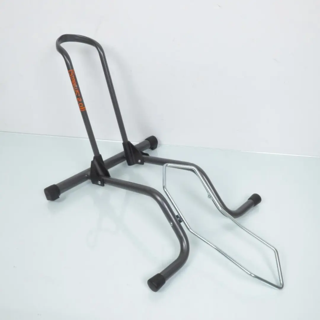 Présentoir support vélo gris râtelier pliable Stabilus 2.0 pour roue avant ar