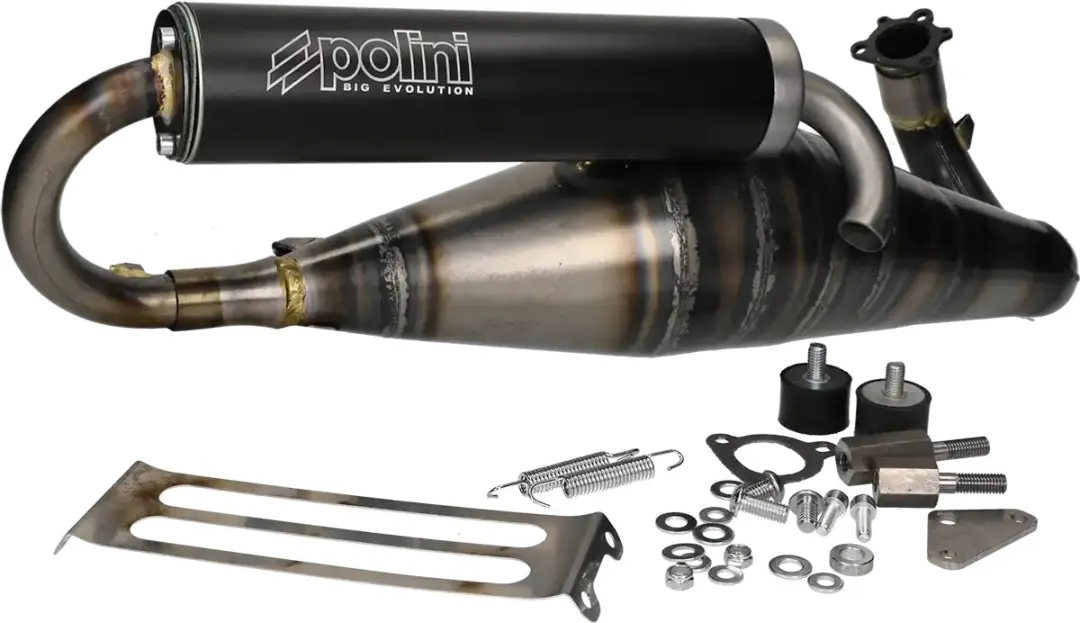 Polini 70cc Evolution Cross uitlaat voor Piaggio 50cc 2 takt (lang carter)