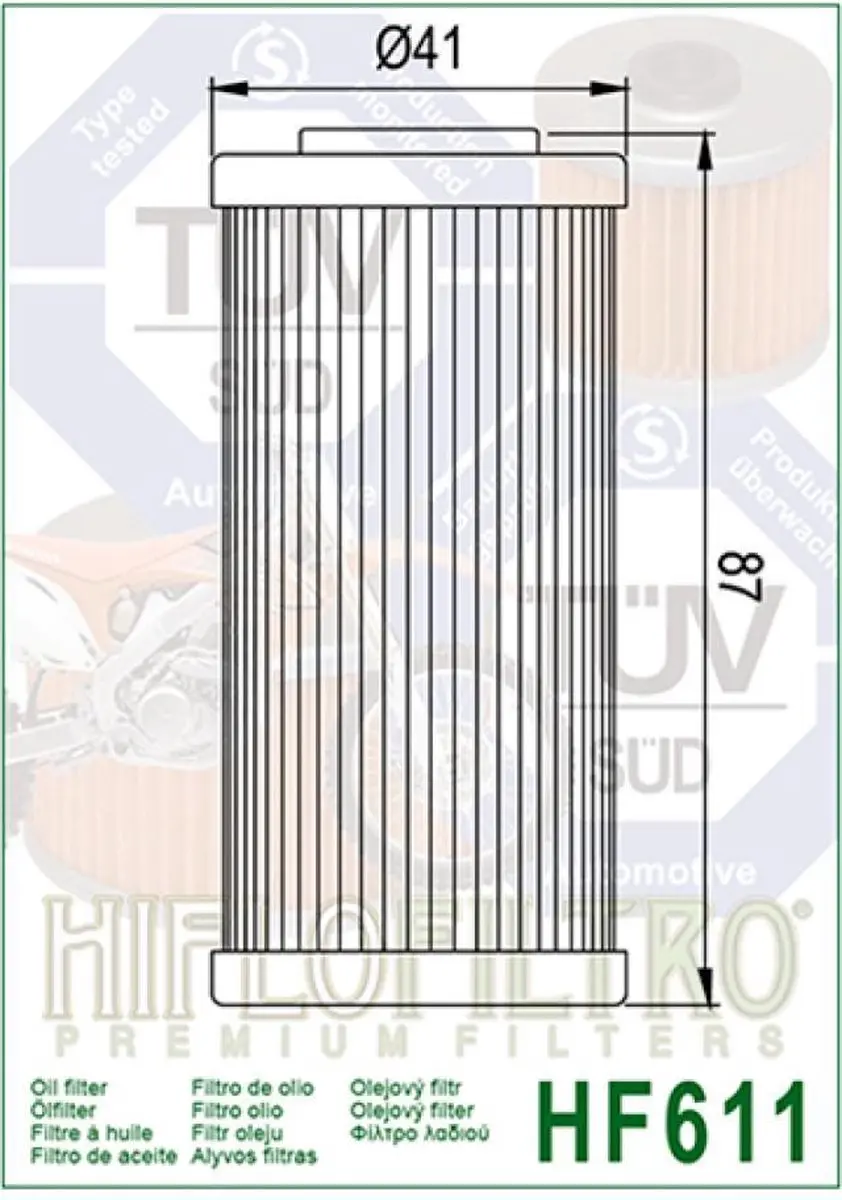 HifloFiltro Oliefilter - Husqvarna 511/511 TE 2011-2014 - Geel - afbeelding 3 van 3