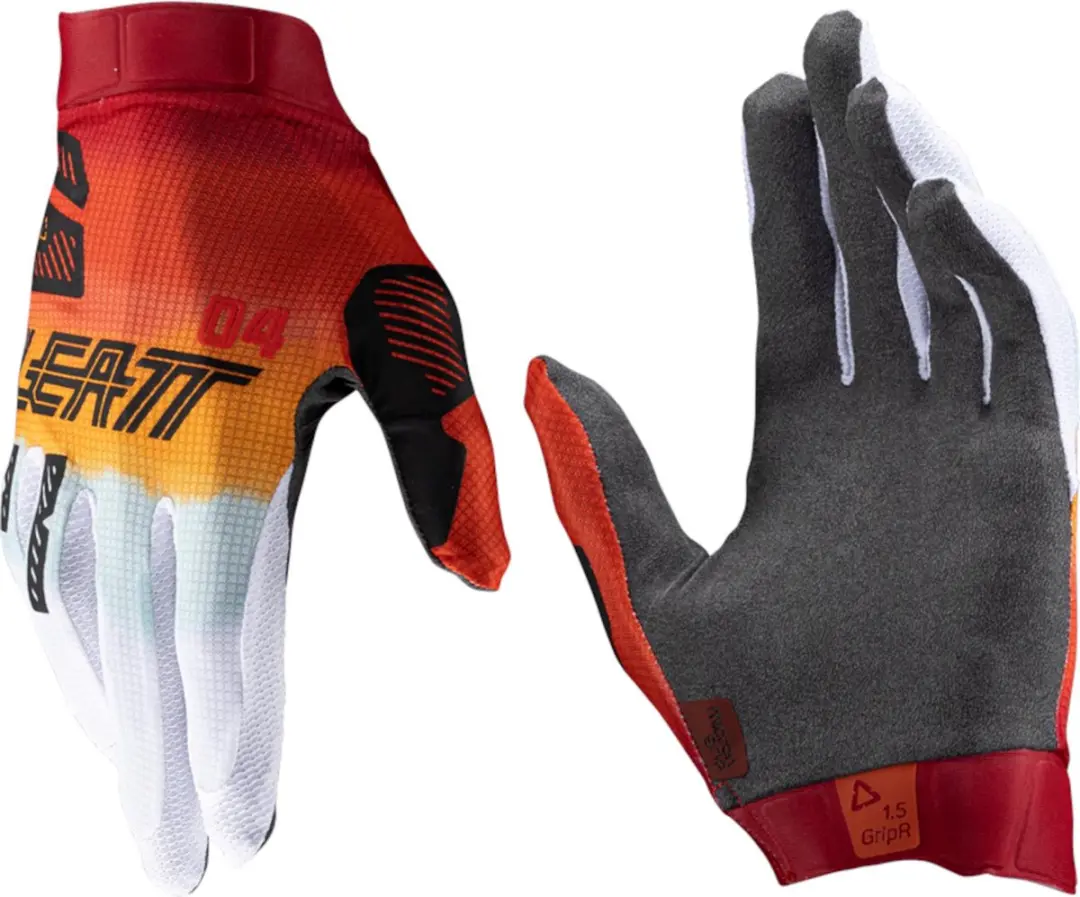 Leatt 1.5 GripR Sunrise 2025 Motorcross Handschoenen - Zwart/wit/oranje 2XL