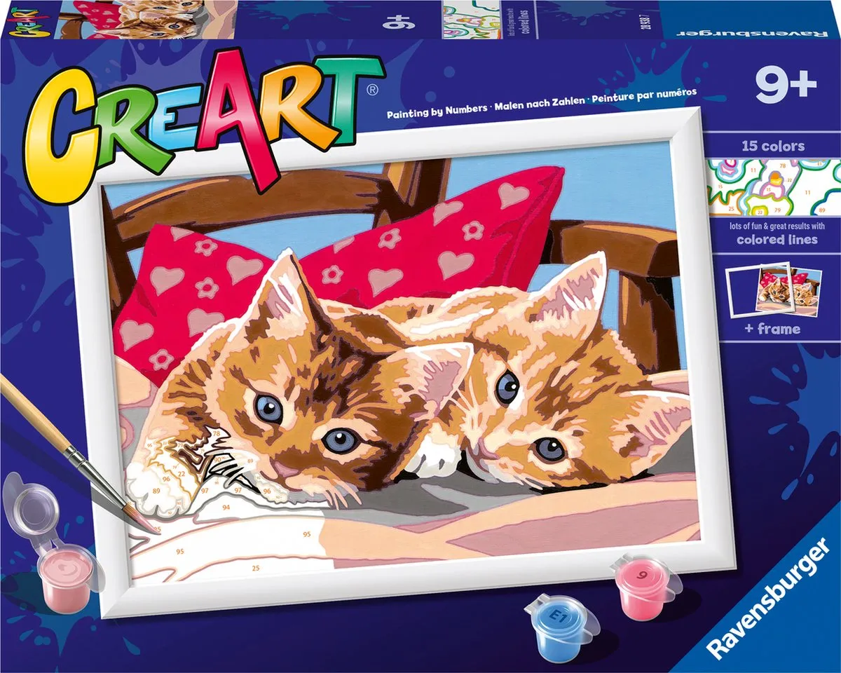 Ravensburger CreArt Two Cuddly Cats Schilderen op nummer - Multicolor - afbeelding 6 van 6