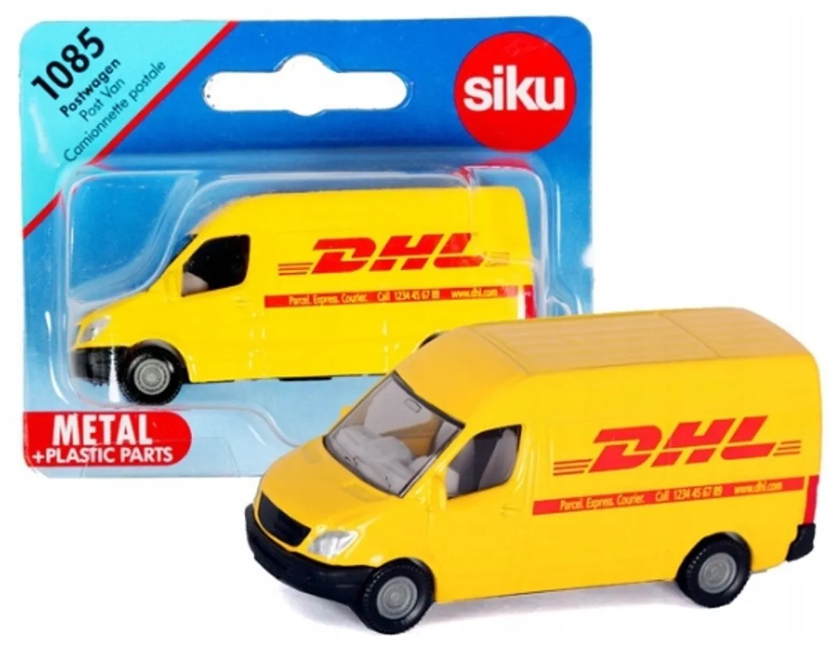 SIKU 1085 DHL Bus - Metalen Speelgoedvrachtwagen 1:87 - Geel