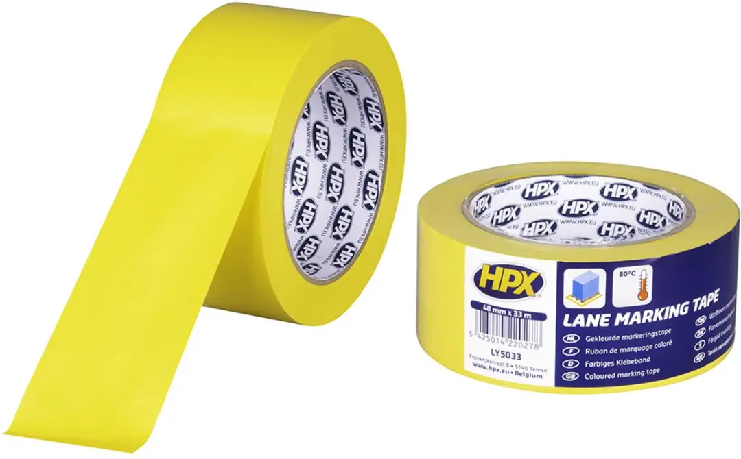 Zelfklevende markeringstape geel 48mm x 33m