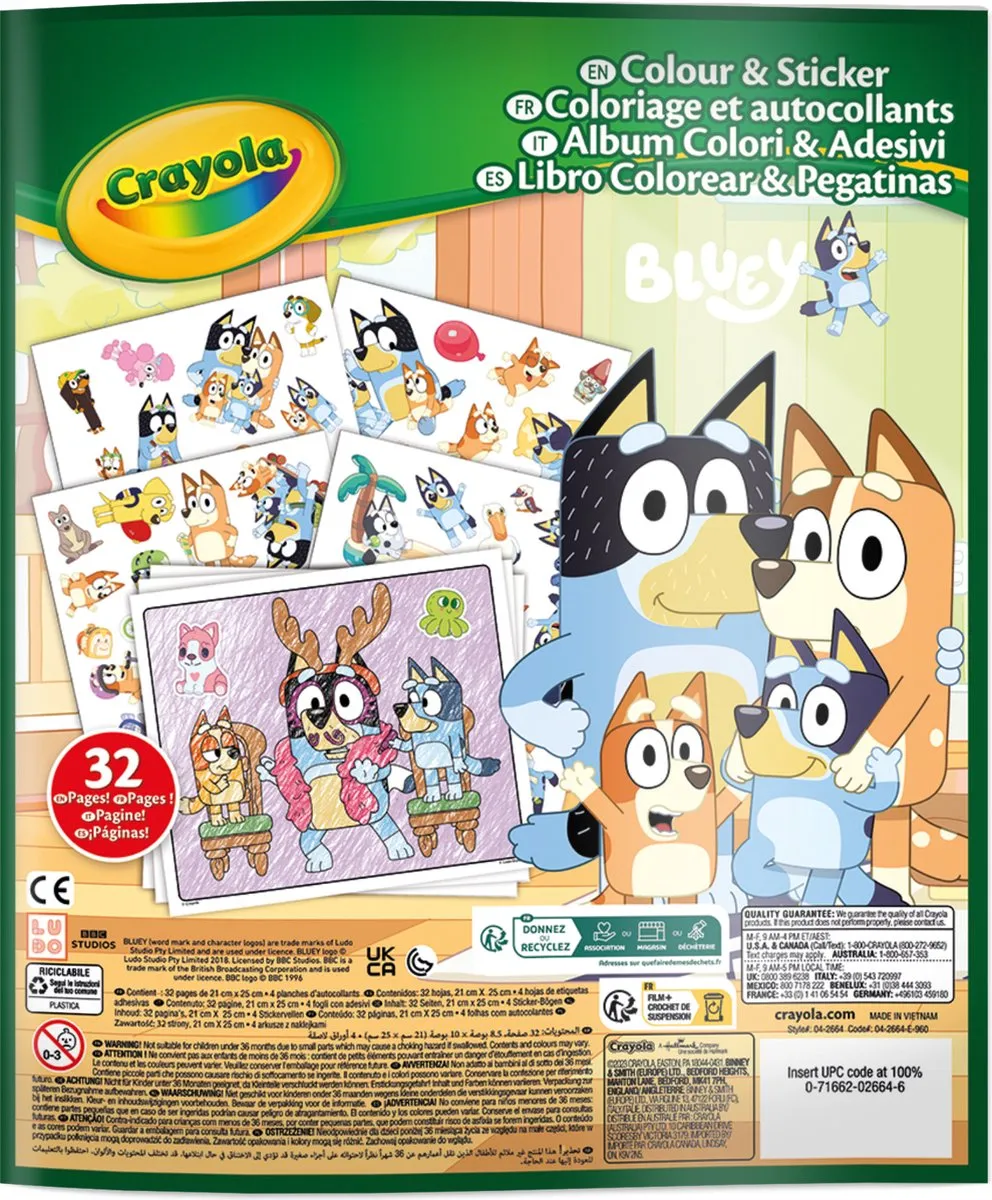 Crayola Bluey Kleurboek - 32 Pagina's + 4 Stickervellen