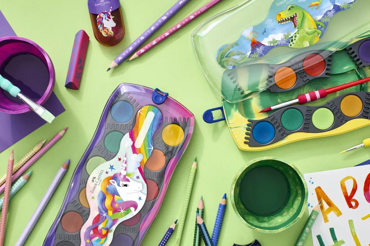 Faber-Castell Connector Dino Waterverfdoos 12 Kleuren