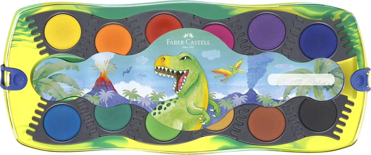 Faber-Castell Connector Dino Waterverfdoos 12 Kleuren