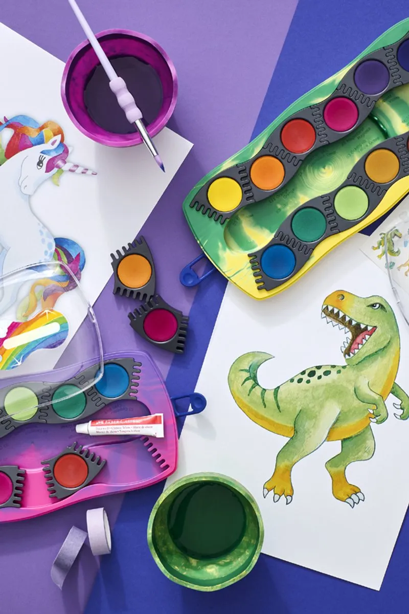 Faber-Castell Connector Dino Waterverfdoos 12 Kleuren - afbeelding 6 van 6