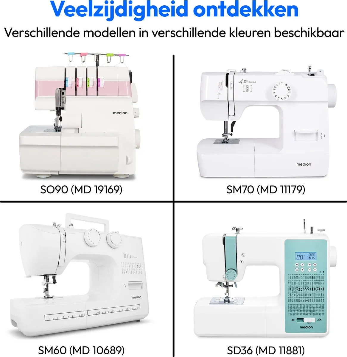 Medion SD36 Naaimachine - 270 Patroonopties - Wit