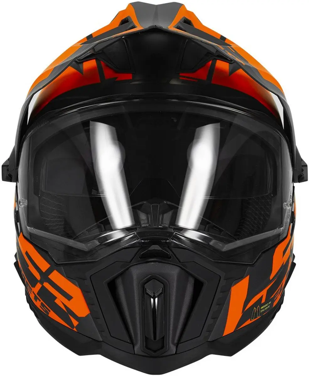 LS2 MX701 Explorer Adventure Helm - XXL - Zwart/Fluo Oranje