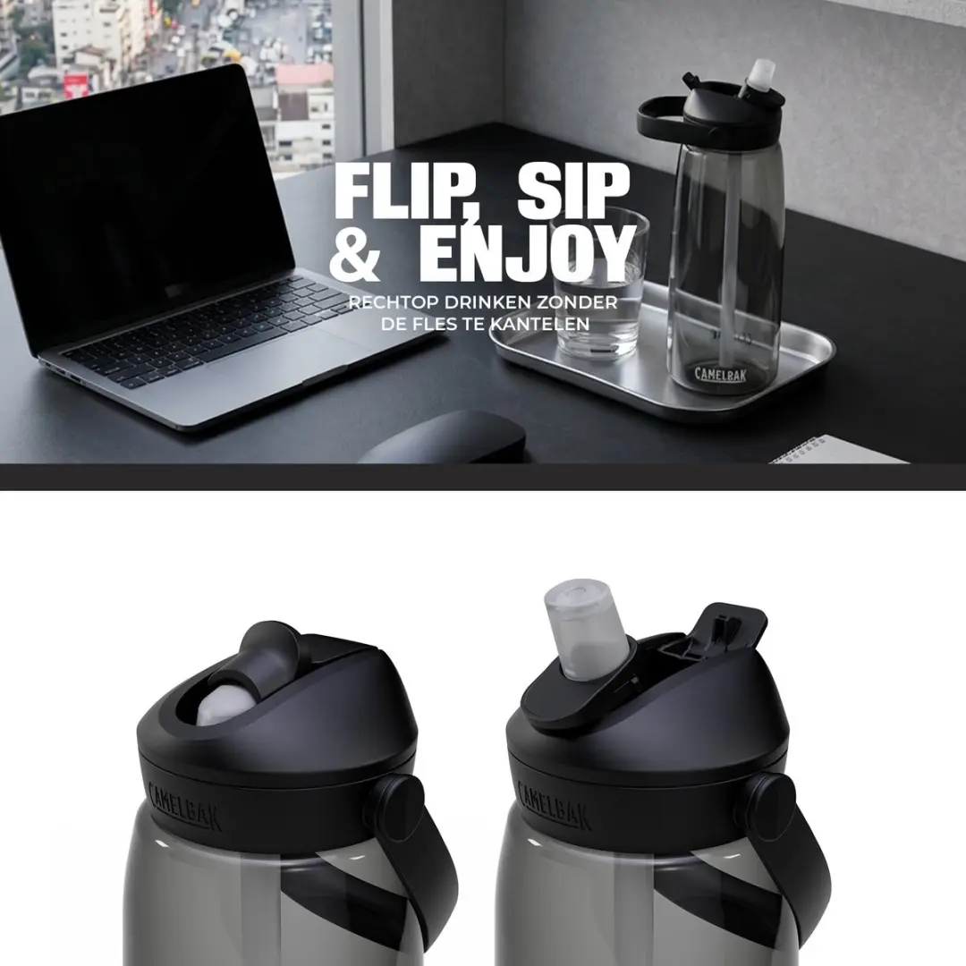 CamelBak Thrive Flip Straw Drinkfles 1L - Antraciet