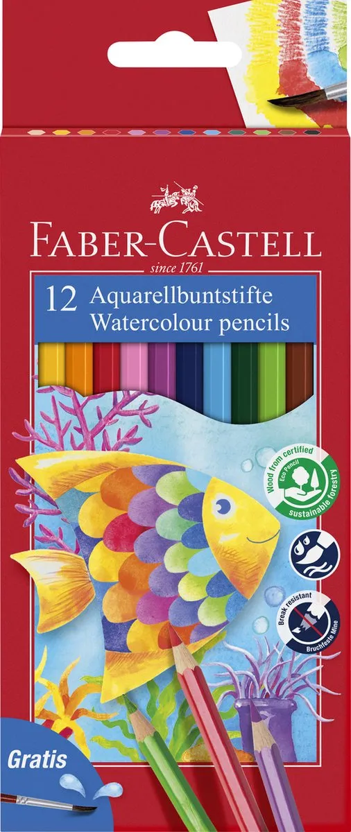 Faber-Castell Aquarel Kleurpotloodset 12 Stuks FC-114413
