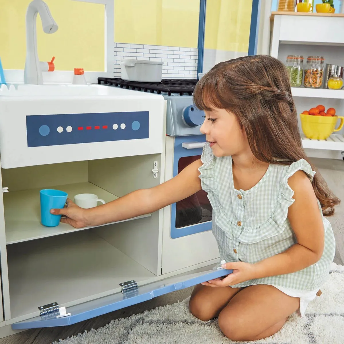 Little Tikes Wood Chef's Speelkeuken Blauw Wit - afbeelding 6 van 6