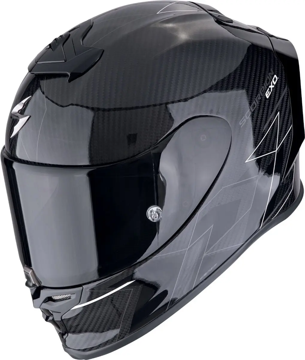 Scorpion EXO-R1 Evo Carbon Air Cynergy Zwart Wit Integraalhelm