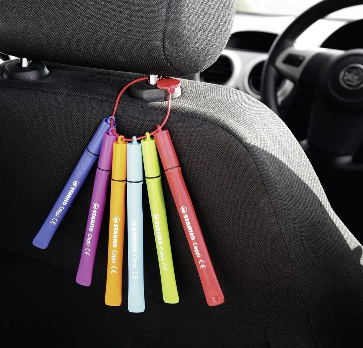 STABILO Cappi Viltstift 12 Kleuren - Dopring - Abrikoos/Rood/Geel/Blauw