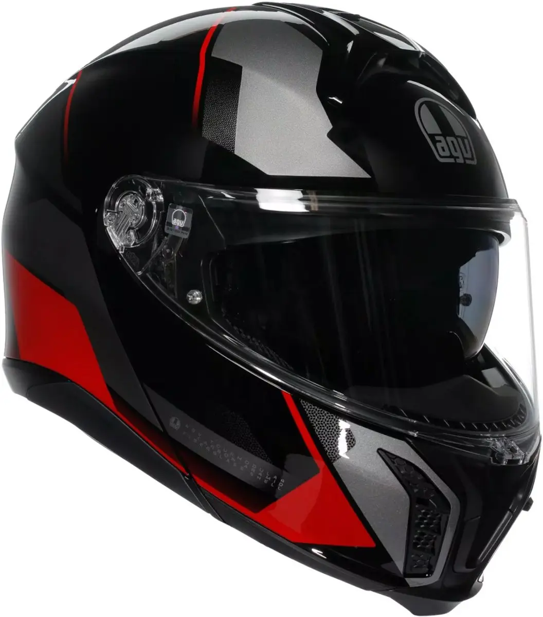 AGV Tourmodular Perception Zwart Rood Systeemhelm