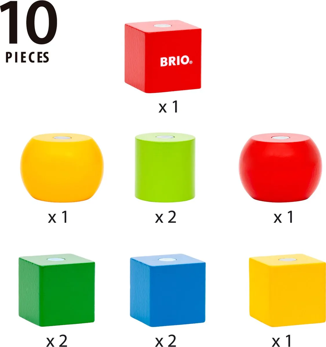 Ravensburger BRIO 30435 Houten Magneten Blokken - Meerkleurig