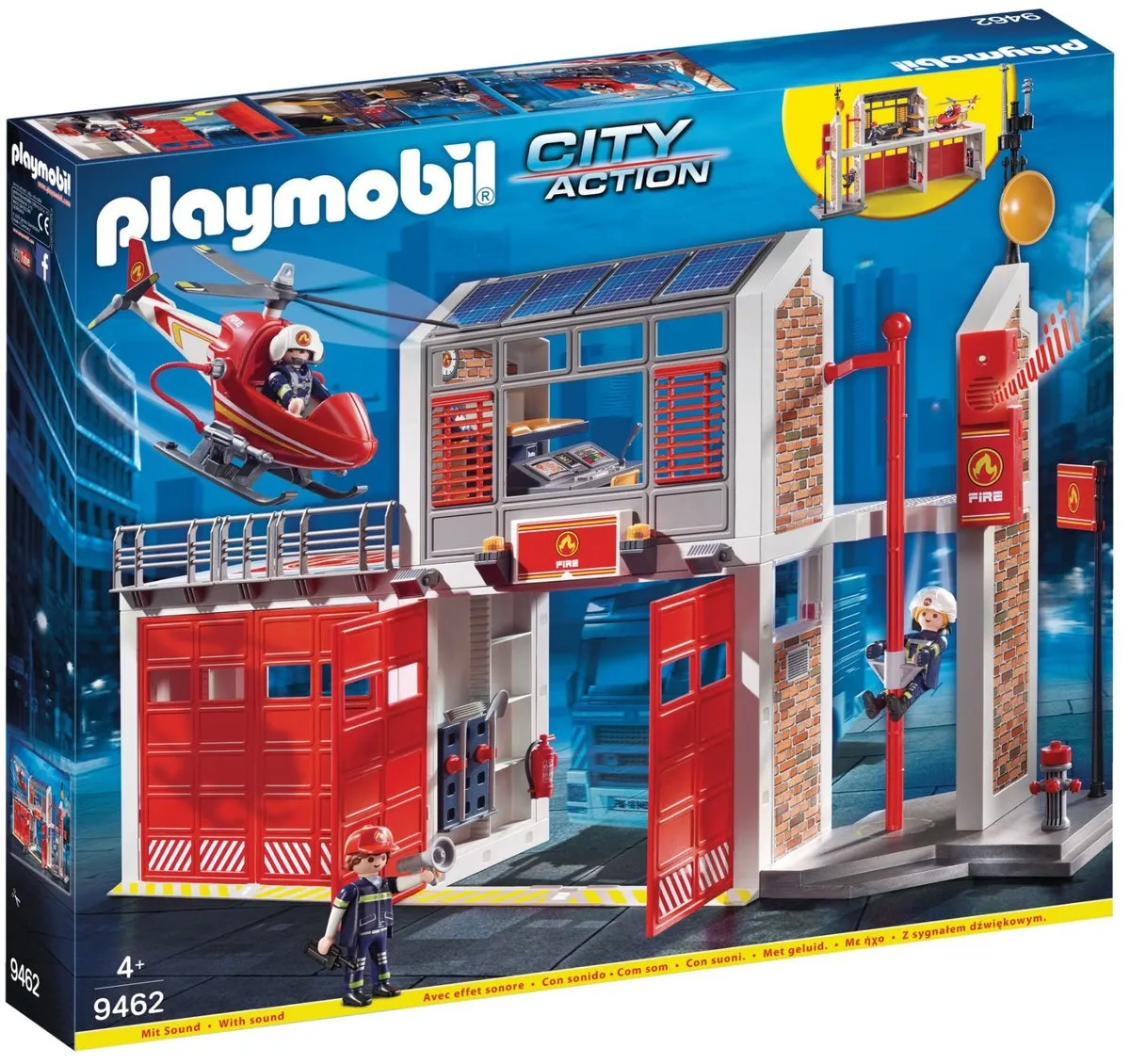 PLAYMOBIL City Action Grote brandweerkazerne met helicopter