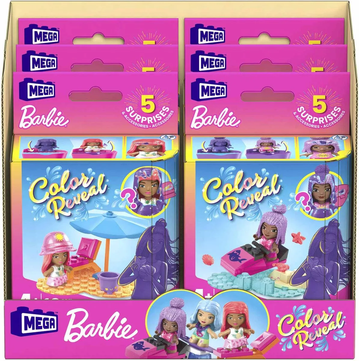 Barbie Color Reveal Mega Construx Bouwset - 16 Stukken