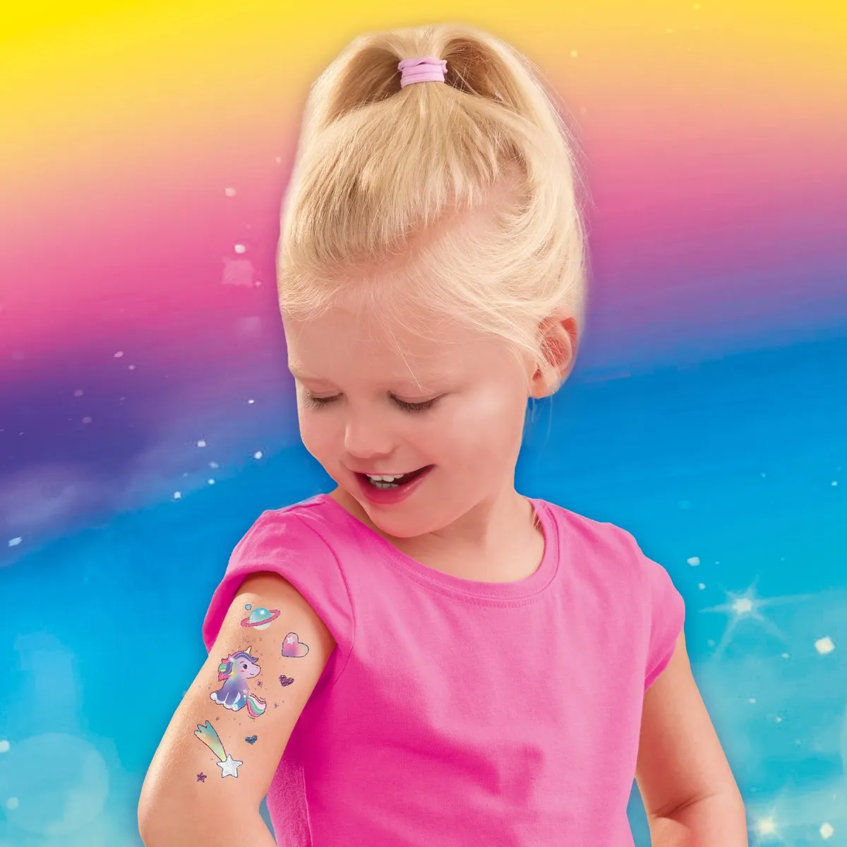 SES Creative Galaxy Tattoos 32 Stuks - Unicorns - Gemakkelijk afwasbaar