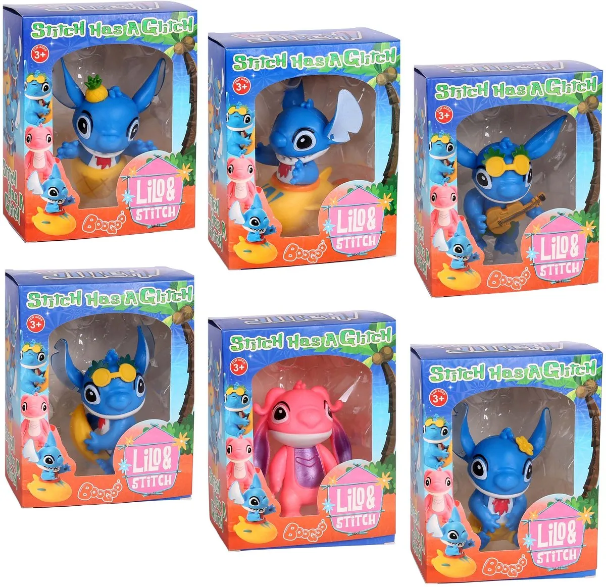 Disney Stitch Collectible Figurine 10cm - Blauw/Rozig