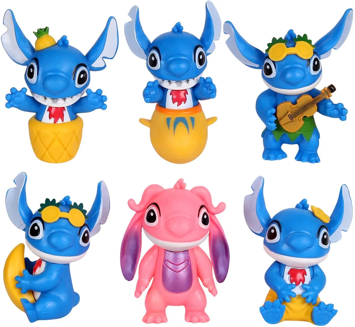 Disney Stitch Collectible Figurine 10cm - Blauw/Rozig