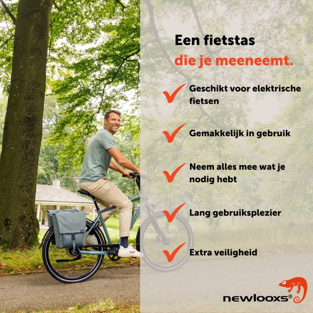 New Looxs Tulum Double Detachable Fietstas 32L - Grijs Groen - afbeelding 5 van 6
