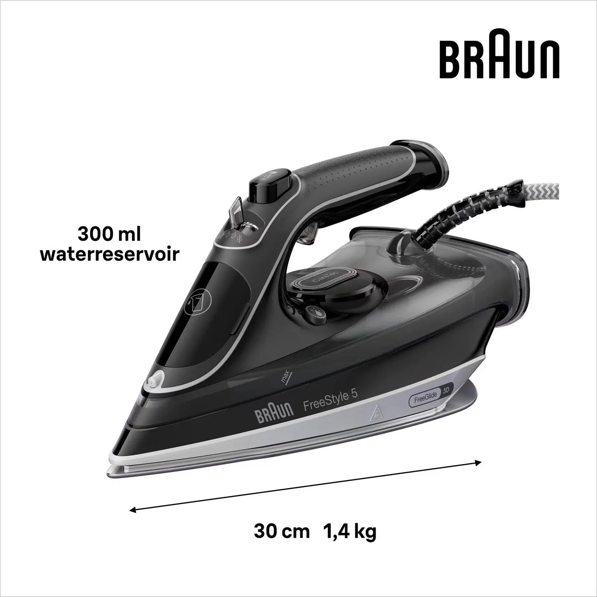 Braun FreeStyle 5 SI5188BK Stoomstrijkijzer - 2800W - 300ml