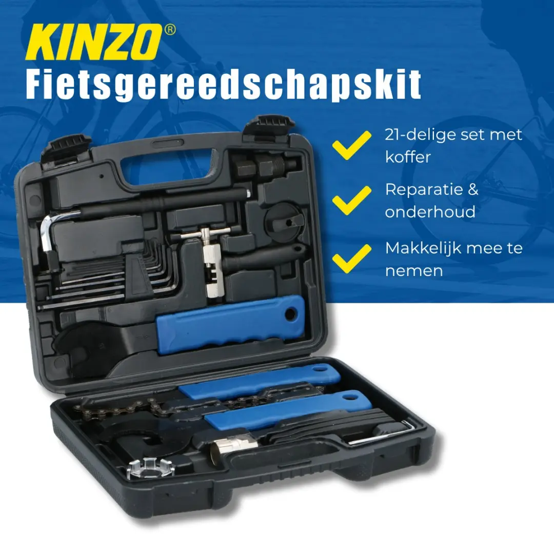 Kinzo Fiets Reparatieset 21-delig - Zwart - afbeelding 3 van 6