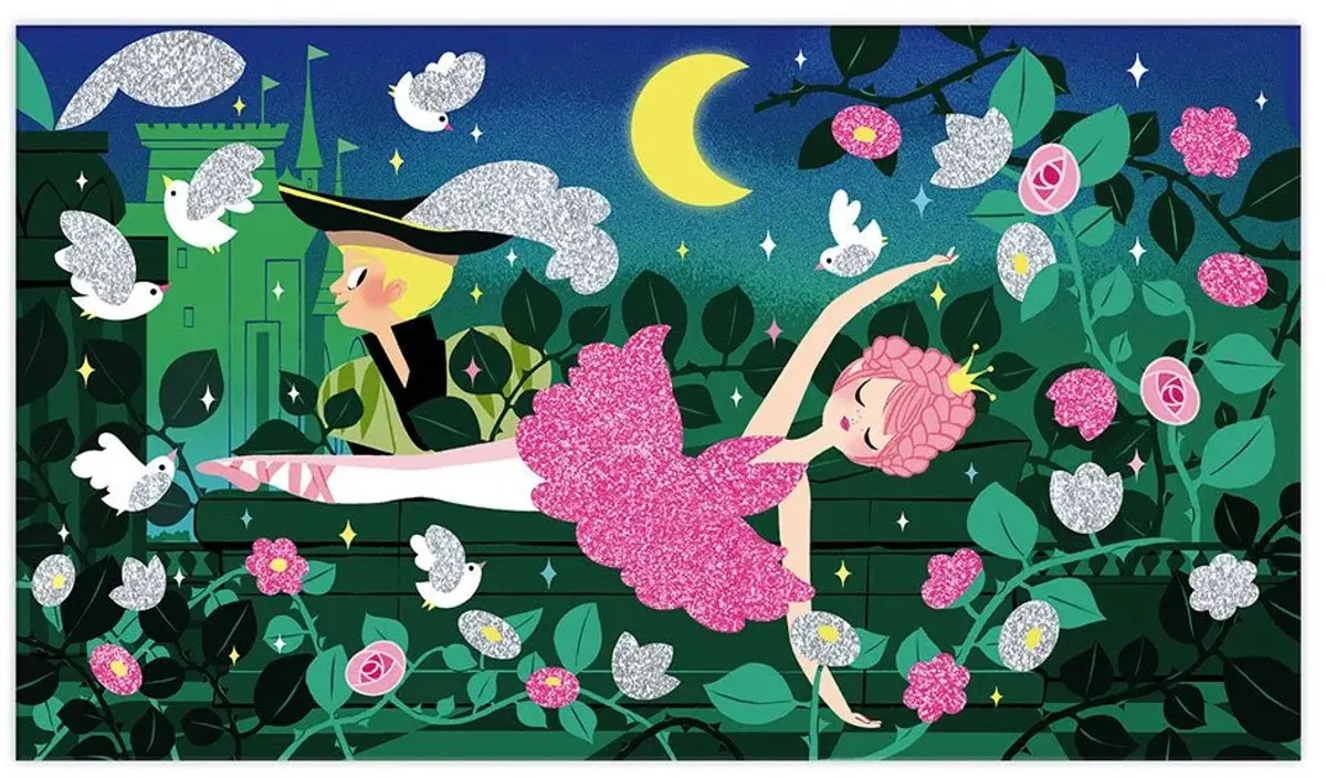 Janod Neon Glitter Ballerina's Knutselset - 3 Afbeeldingen - Multikleur