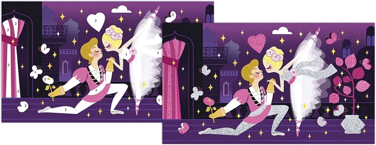 Janod Neon Glitter Ballerina's Knutselset - 3 Afbeeldingen - Multikleur