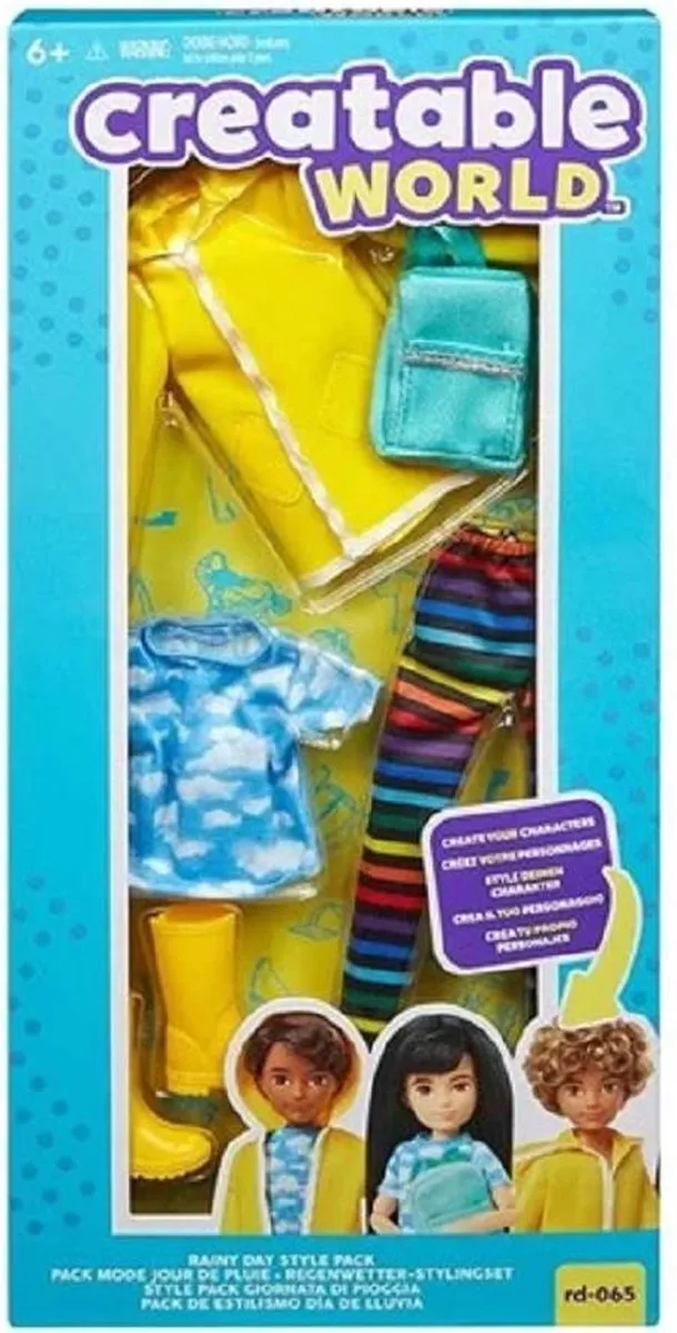 Mattel Creatable World Regenkleding Stylingset - GKV37 - Geel/Bont
