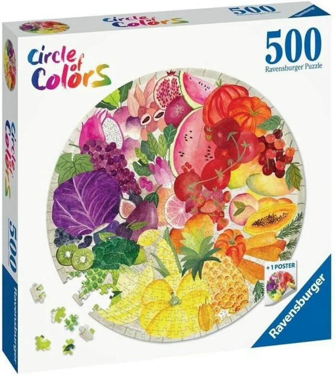 Ravensburger Round Puzzle Circle of Colors 500 Stuks - Multicolor