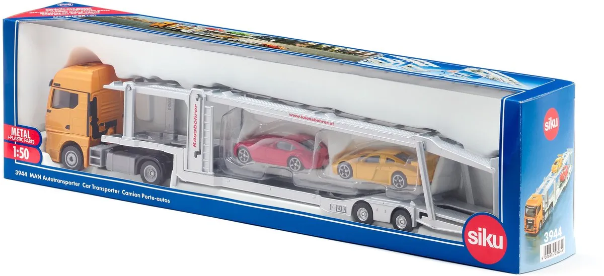 SIKU 3944 Man Autotransporter 1:50 - Oranje/Zilver